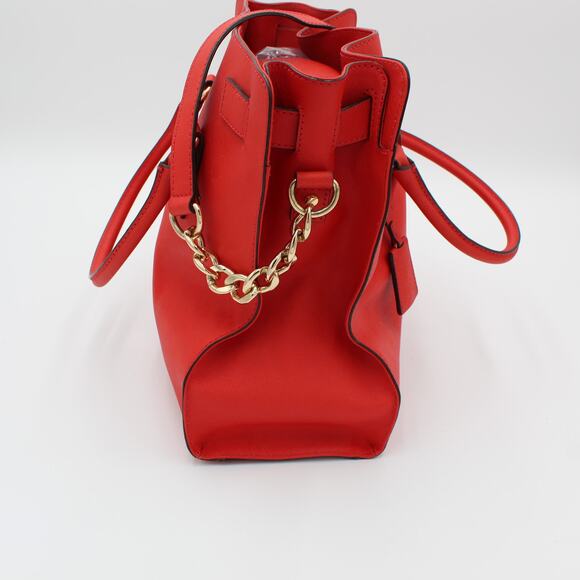 Michael Kors Tote Hamilton Red Leather Satchel Purse Large Gold Hardware - Picture 4 of 11